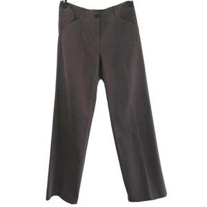 Ann Taylor Women's Pants Brown Wider Leg Style Cotton Stretch Blend Pockets